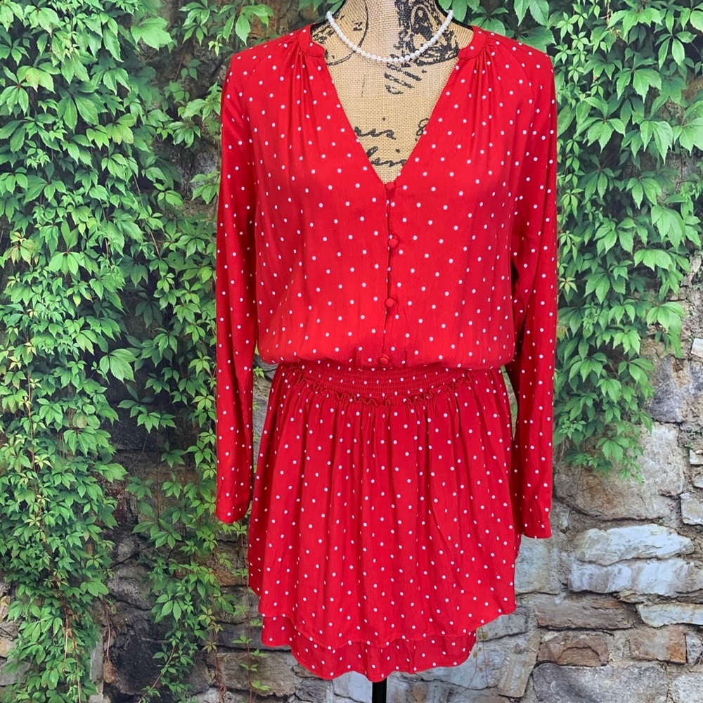 NWT RAILS Polka Dot Blouson Dress, S - Picture 2 of 15
